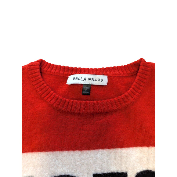 Women’s Bella Freud 1970 Merino Wool Jumper Sweater Top Size XS Red - Picture 5 of 9